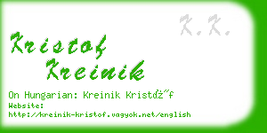 kristof kreinik business card